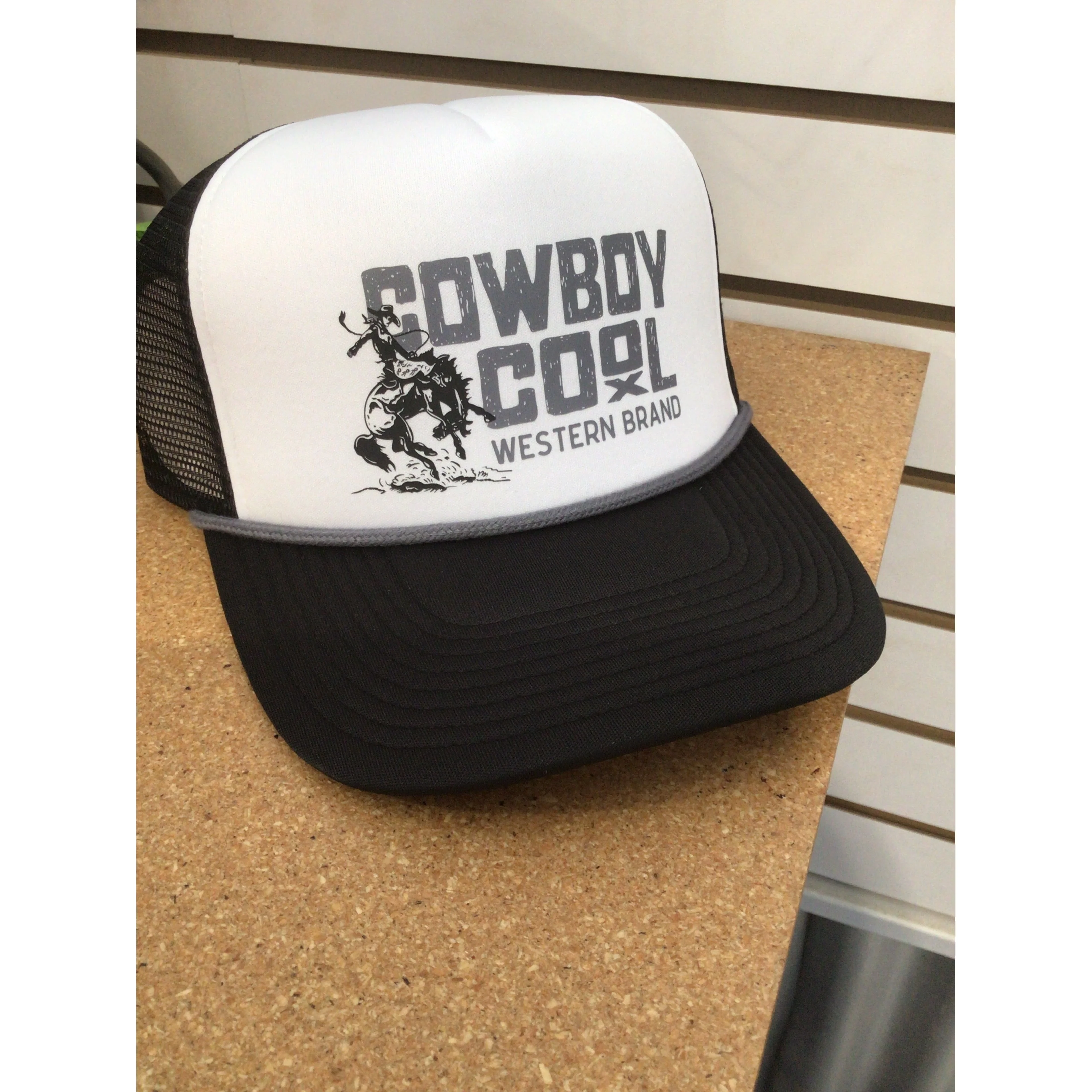 Cowboy Cool Buckaroo Showdown Foam Trucker Hat - Black/White