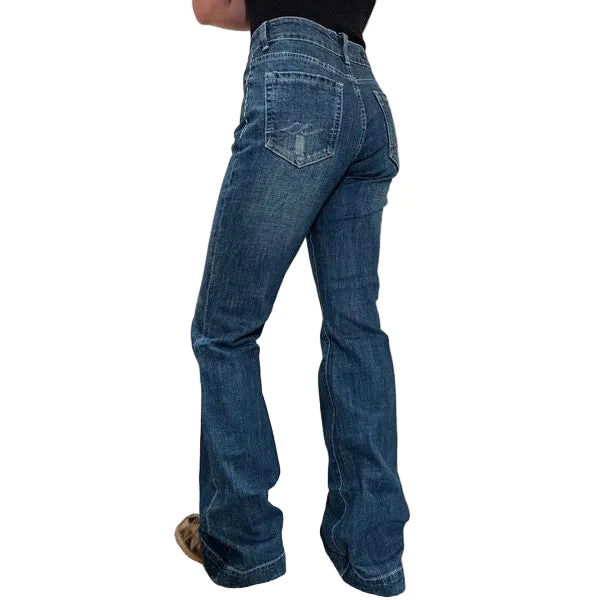Cowgirl Couture Wide Leg Trouser Jeans - Dark Wash