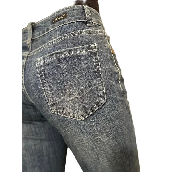 Cowgirl Couture Wide Leg Trouser Jeans - Dark Wash - Image 4