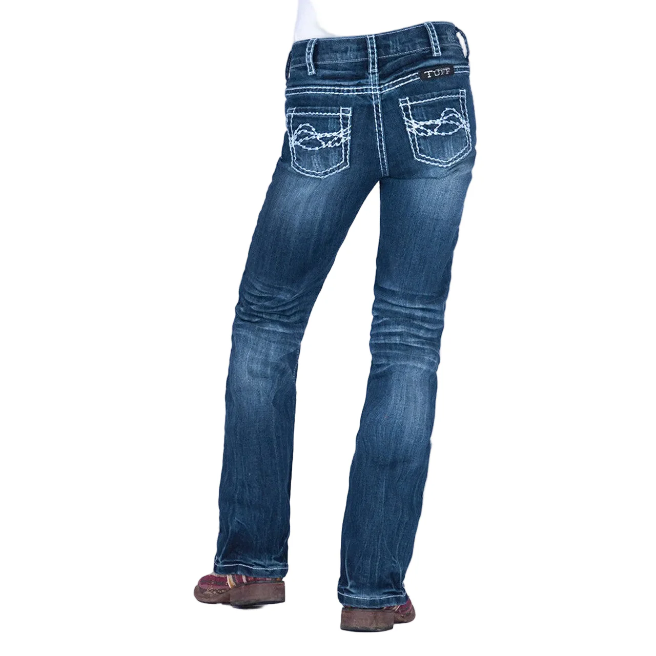 Cowgirl Tuff Girl's Edgy Jeans - Medium Wash - Image 2