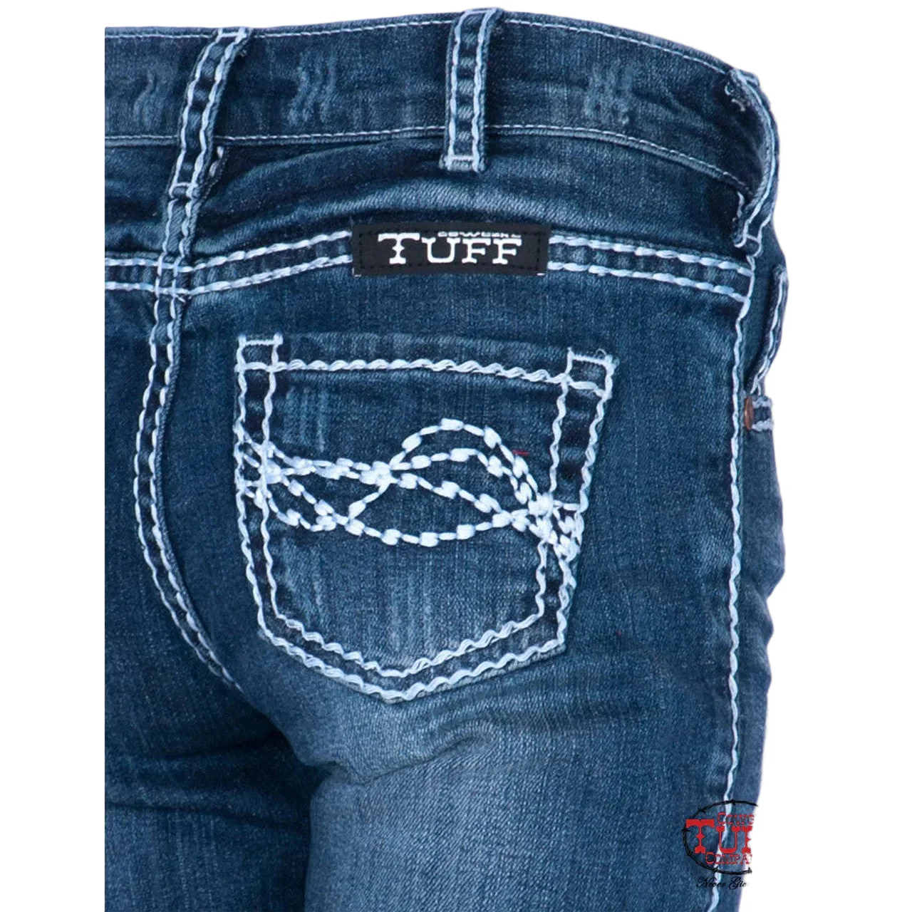 Cowgirl Tuff Girl's Edgy Jeans - Medium Wash - Image 5