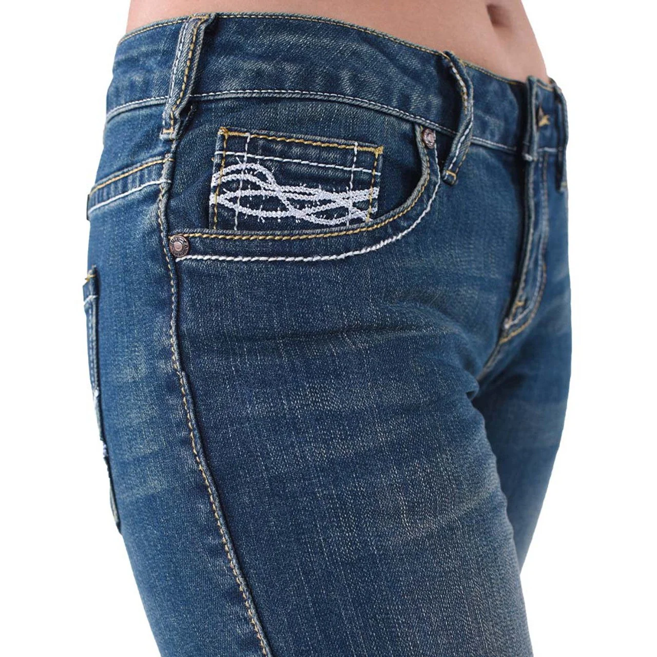Cowgirl Tuff Women's Don't Fence Me In Jeans - Medium Wash - Image 3