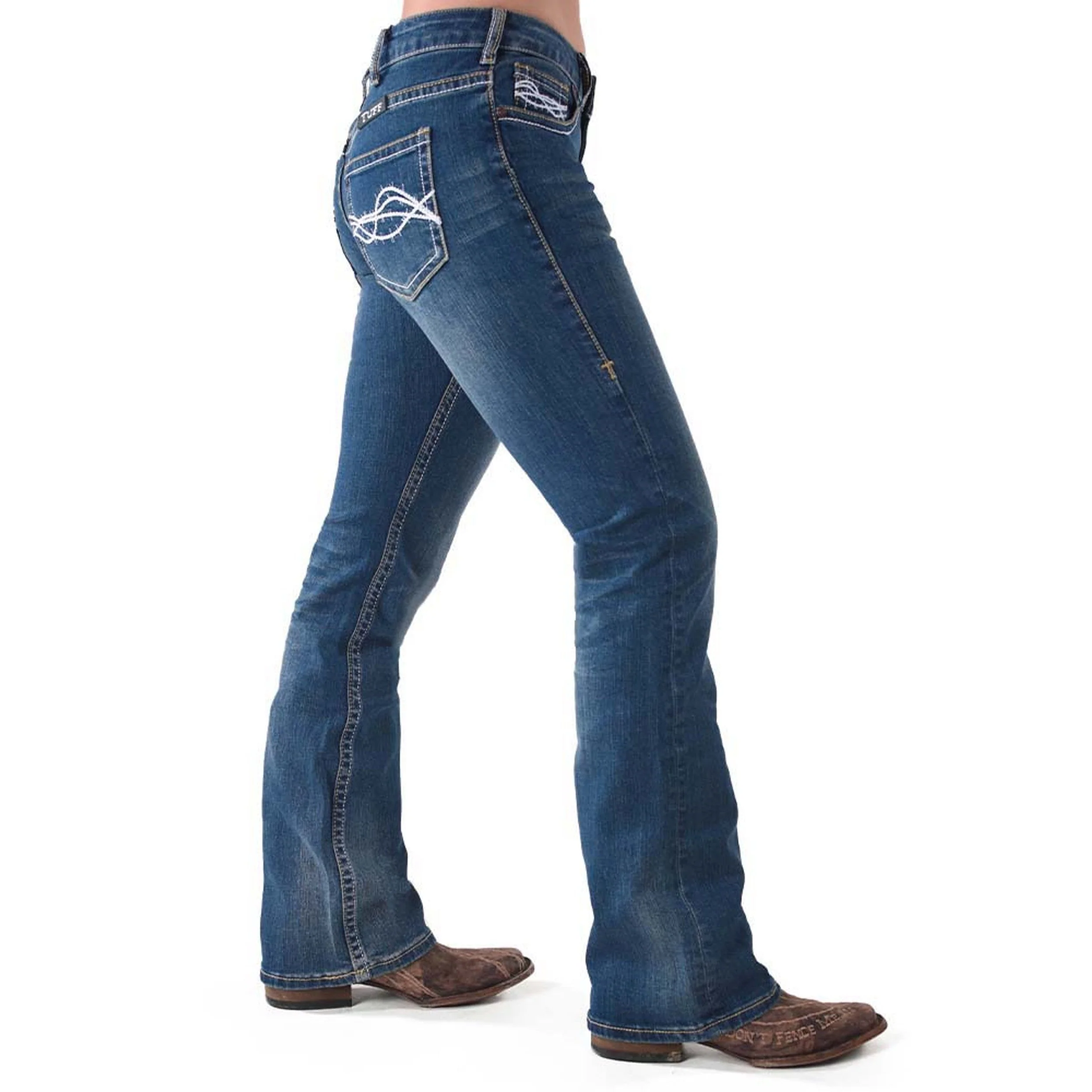 Cowgirl Tuff Women's Don't Fence Me In Jeans - Medium Wash - Image 4