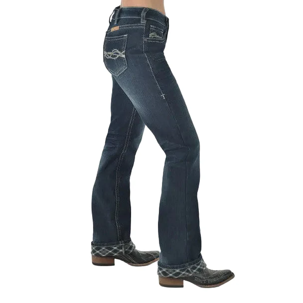 Cowgirl Tuff Women's Don't Fence Me In Dark Flannel Jeans - Dark Wash - Image 4