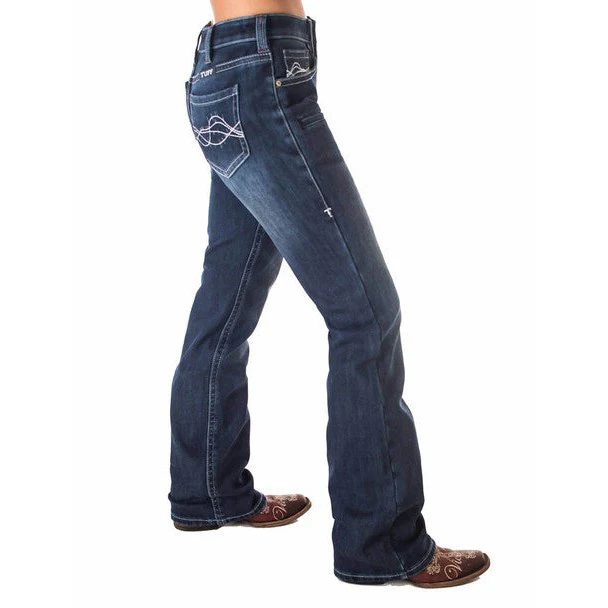 Cowgirl Tuff Women's Double Down Flannel Jeans - Dark Wash - Image 3