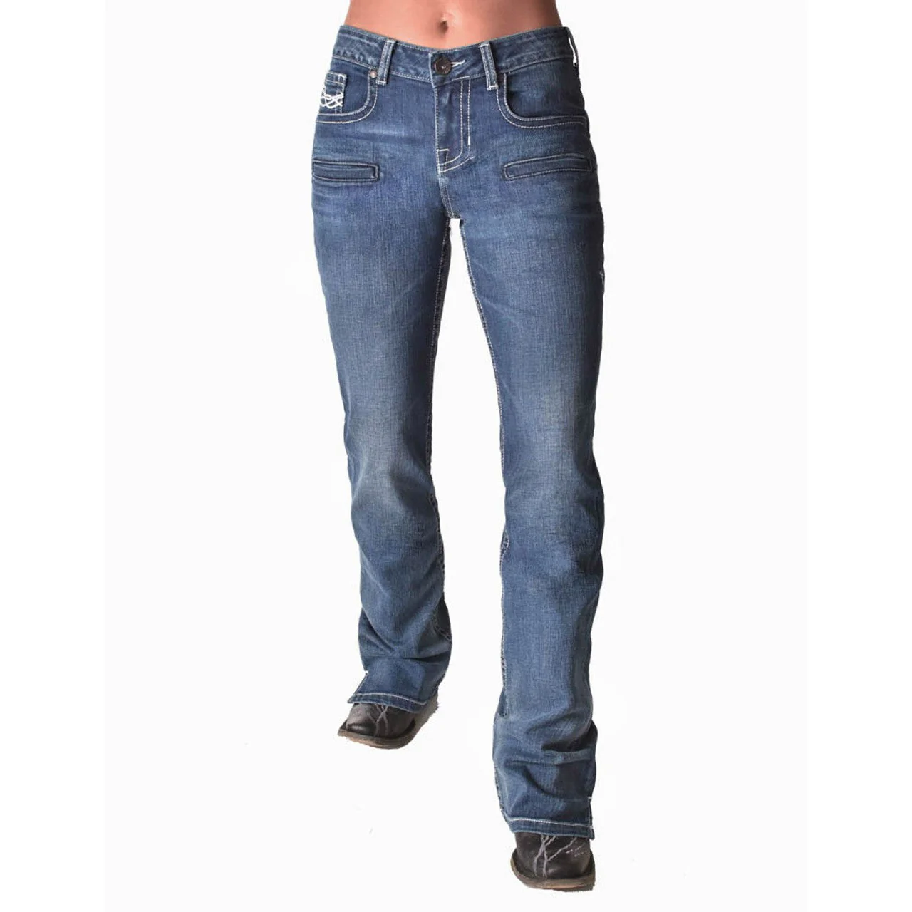 Cowgirl Tuff Women's Legendary Light Jeans - Medium Wash - Image 6