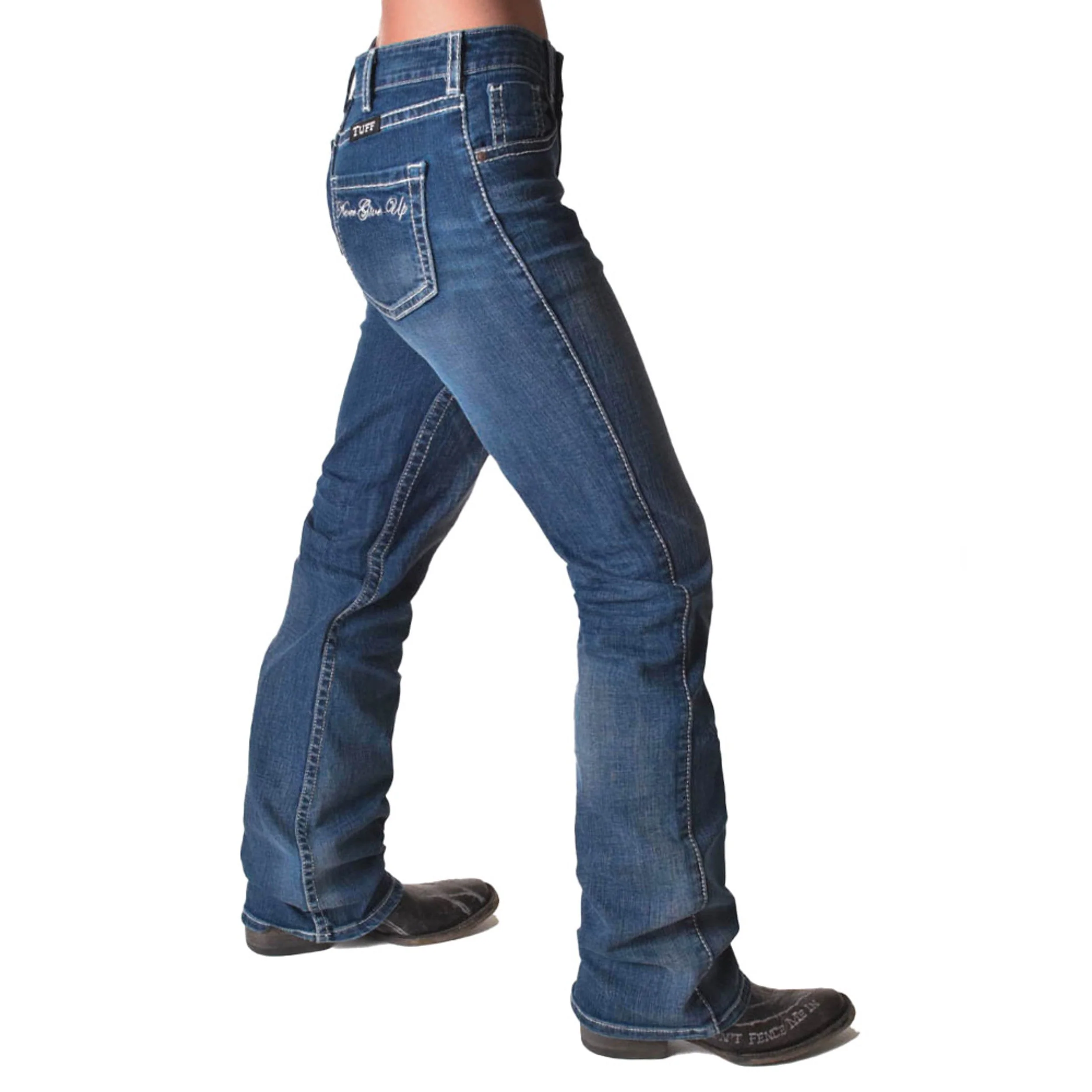 Cowgirl Tuff Women's Never Give Up Bootcut Jean - Light Wash - Image 2