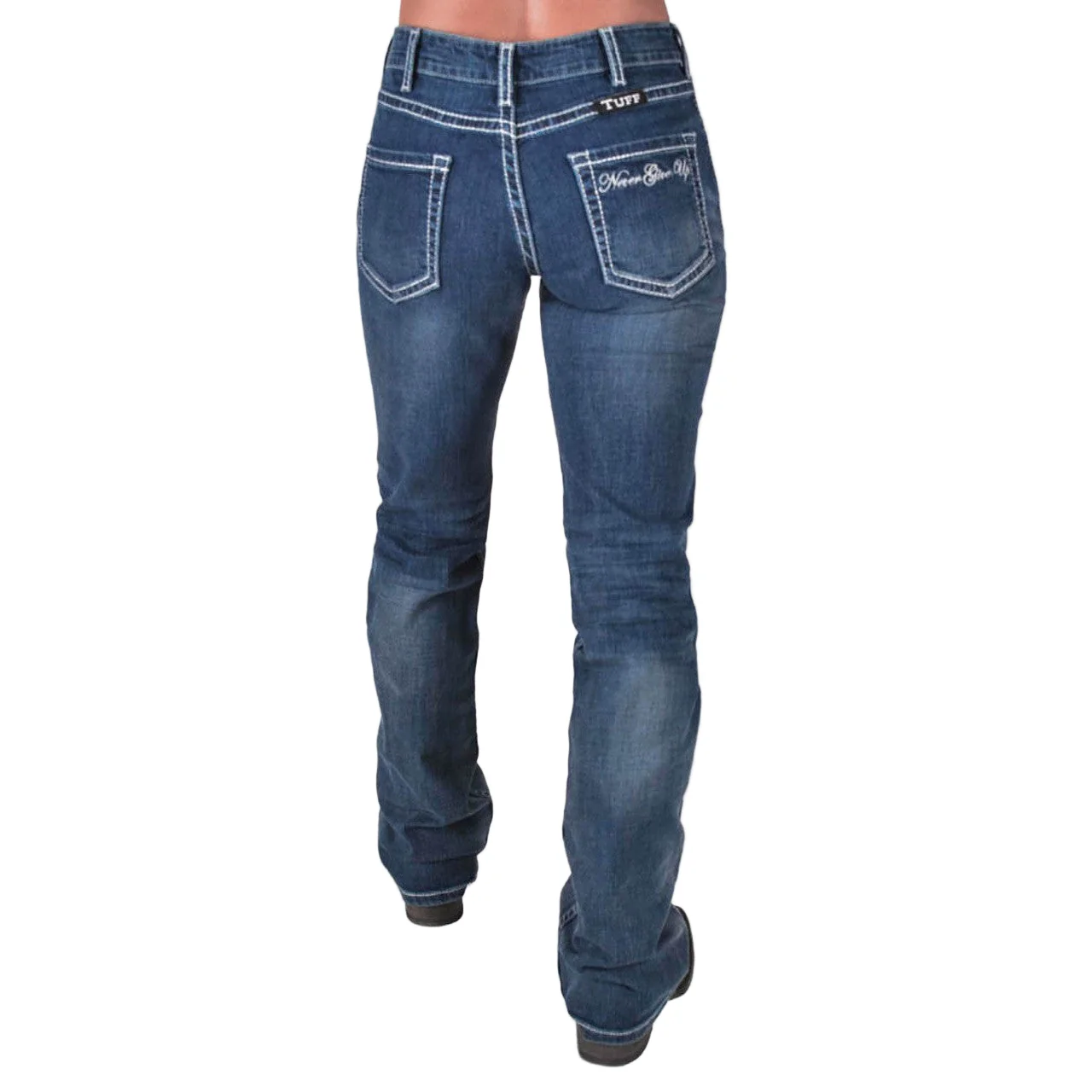 Cowgirl Tuff Women's Never Give Up Bootcut Jean - Light Wash - Image 3