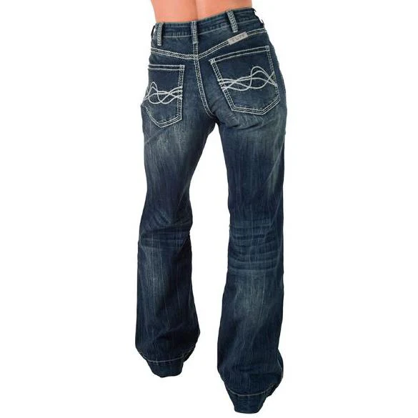 Cowgirl Tuff Women's Unbroken Trouser Jean-Medium Wash - Image 2