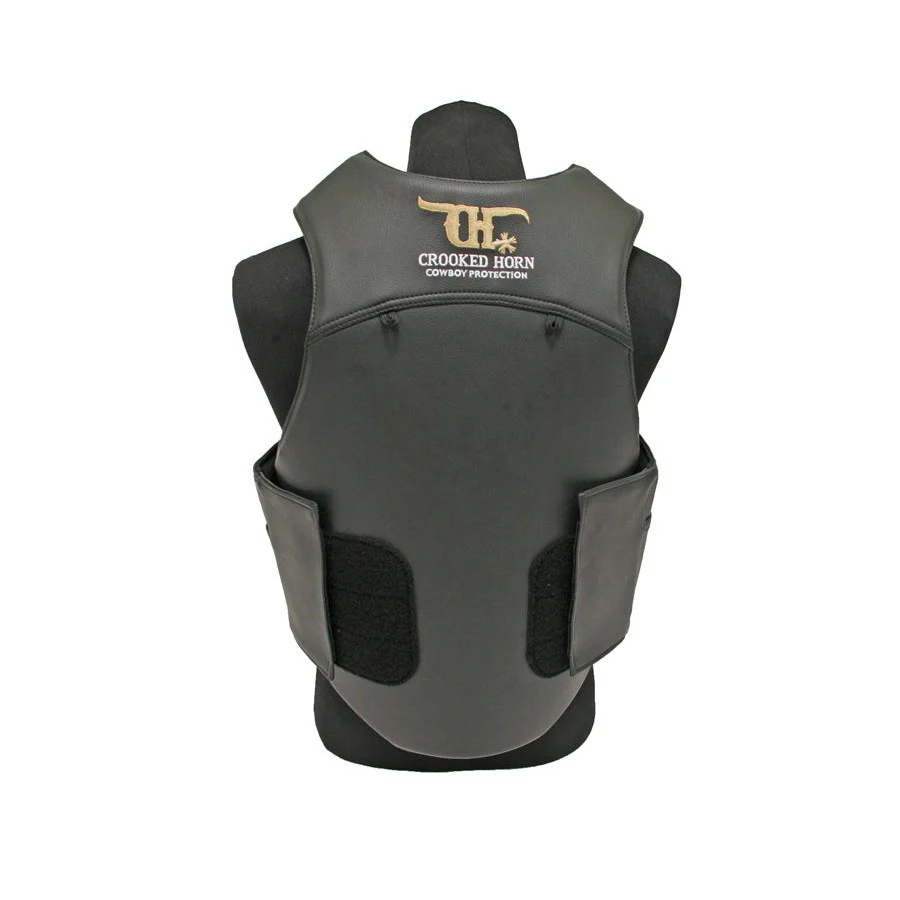 Crooked Horn Youth Bull Rider Pleather Protective Vest - Black - Image 3