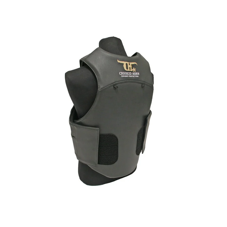 Crooked Horn Youth Bull Rider Pleather Protective Vest - Black - Image 4