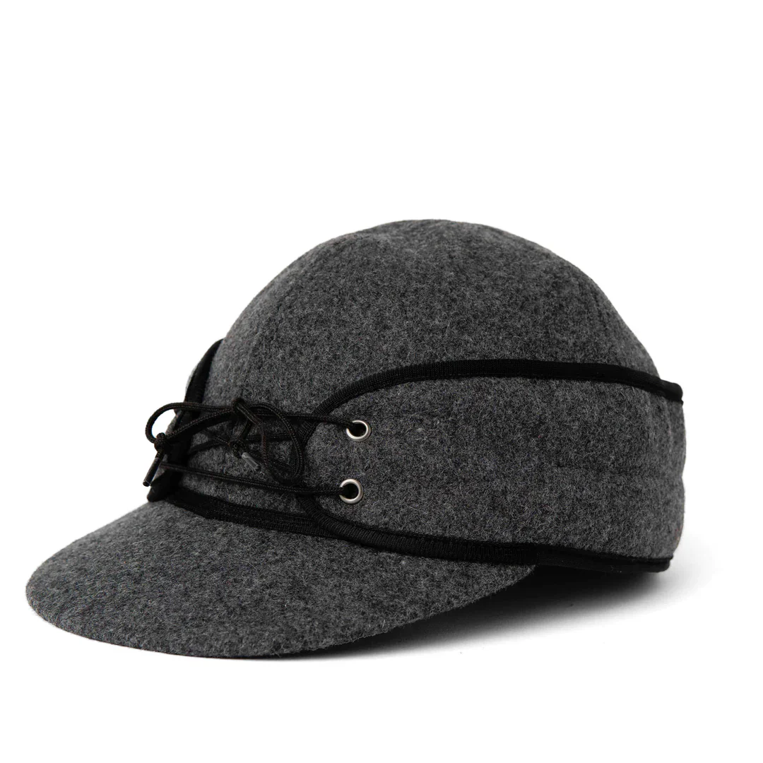Crown Cap Classic Wool Blend Railroad Hat- Front Lace