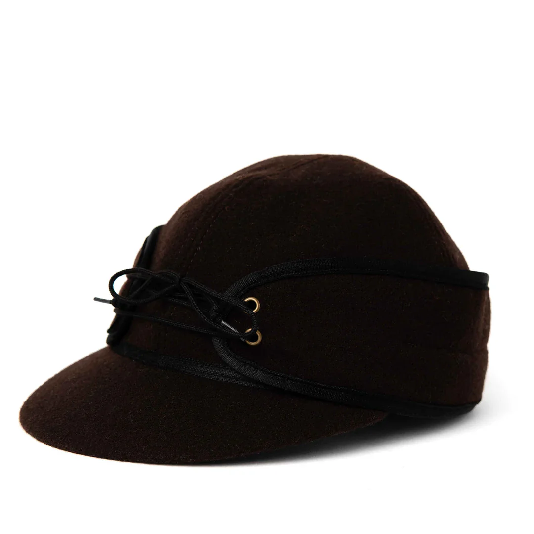 Crown Cap Classic Wool Blend Railroad Hat- Front Lace - Image 2