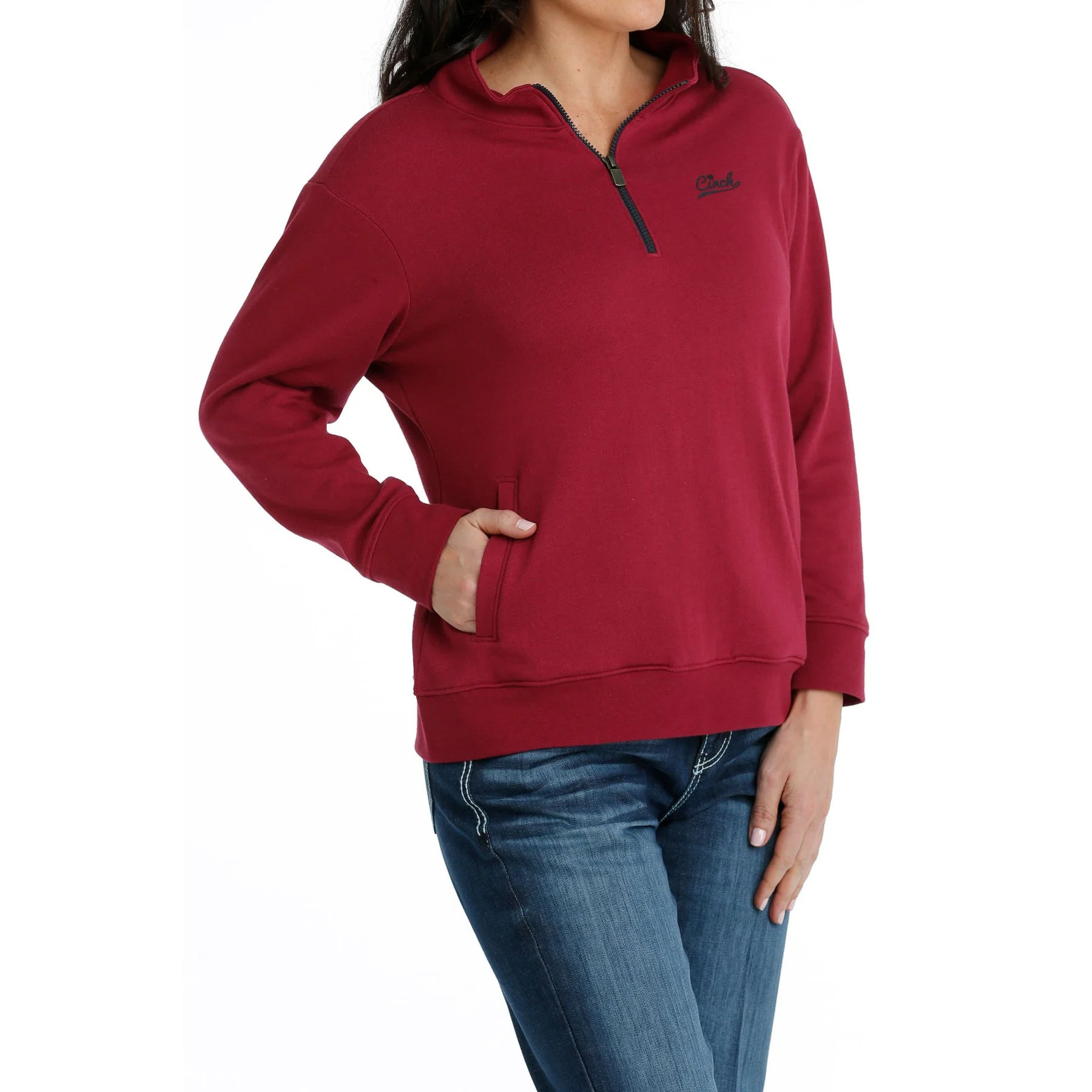 Cruel Women's 1/4 Zip Pullover - Burgundy - Image 2