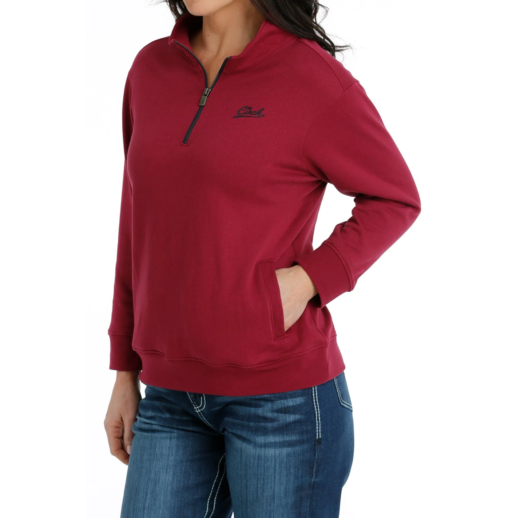 Cruel Women's 1/4 Zip Pullover - Burgundy - Image 3