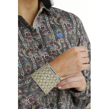 Cinch Women's Long Sleeve Button Down Western Shirt - Grey - Image 2