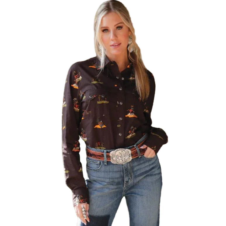 Cruel Women's Long Sleeve Print - Brown