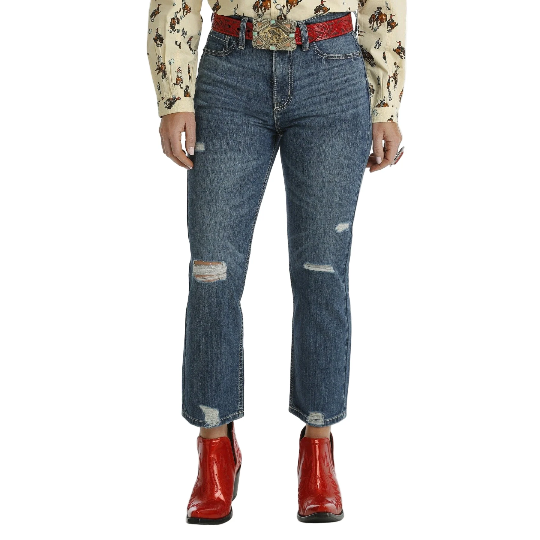 Cruel Women's Quinn Crop Jeans - Medium Stonewash