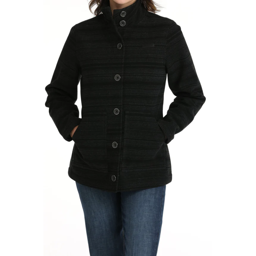 Cruel Women's Serape Stripe Twill Jacket- Black