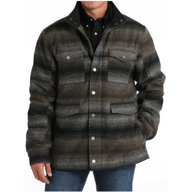 Cinch Men's Long Sleeve Frontier Serape Coat- Grey - Image 3
