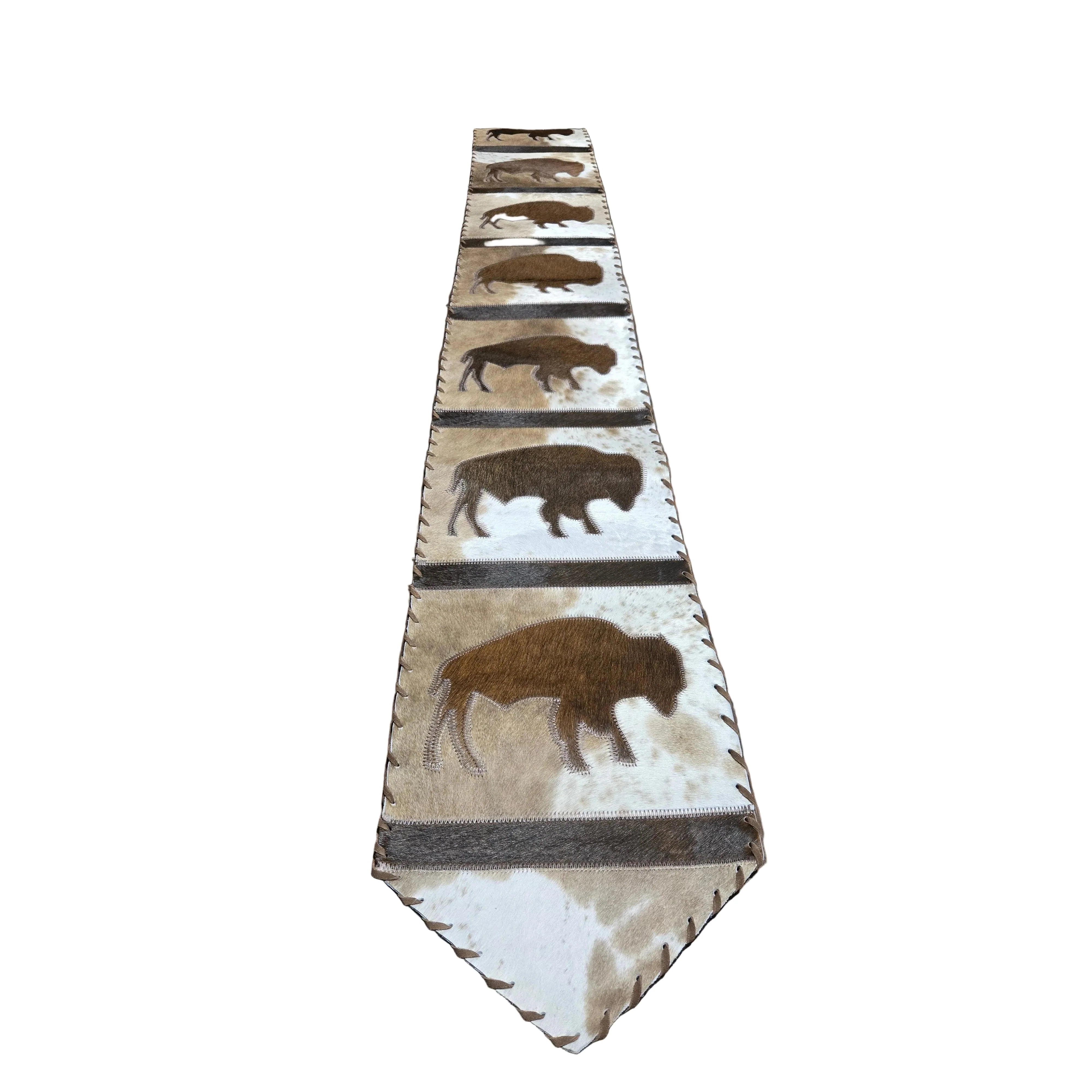 D2W Trading Bison with Laced Border Details Table Runner
