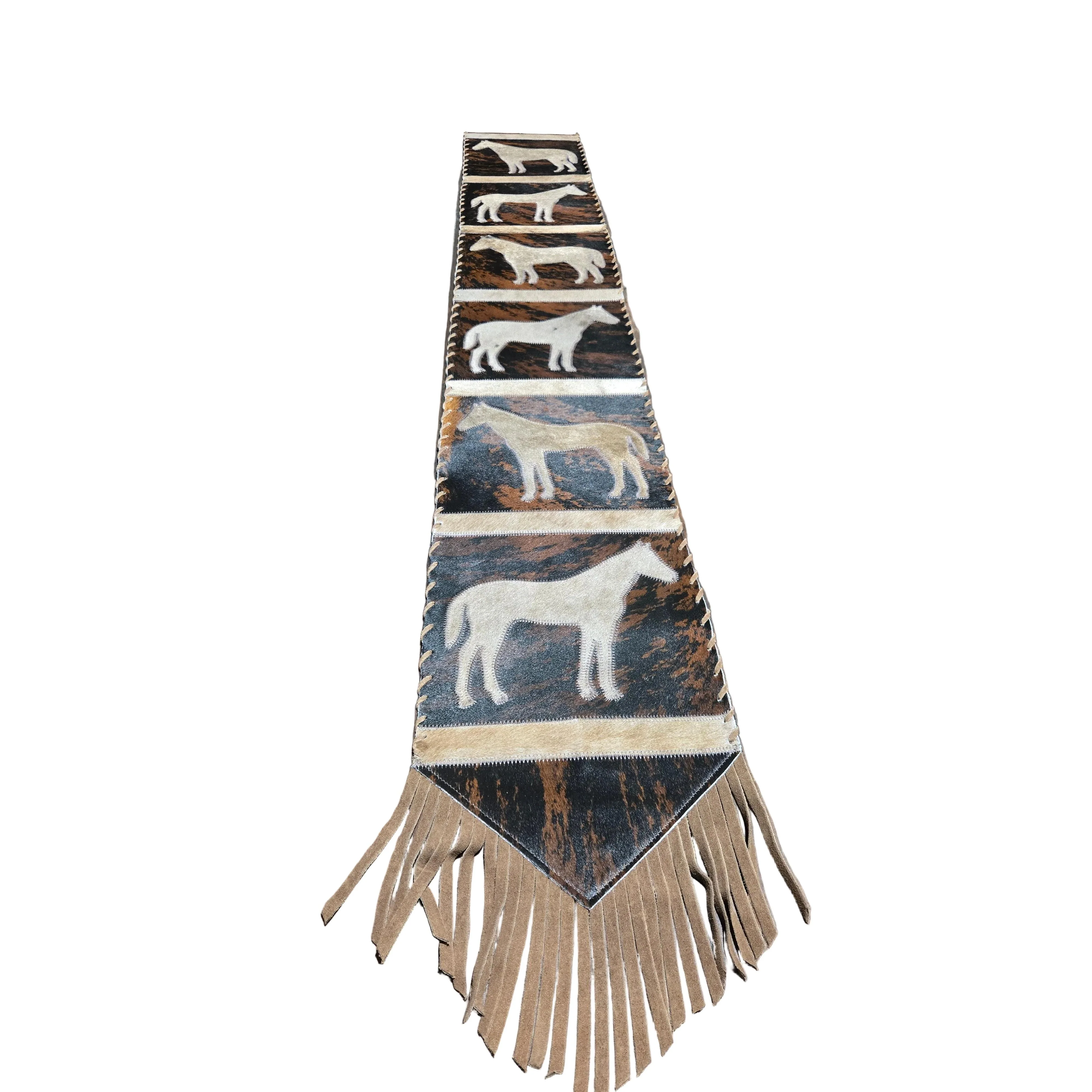 D2W Trading Table Runner Model 1 Single Horse w Fringes
