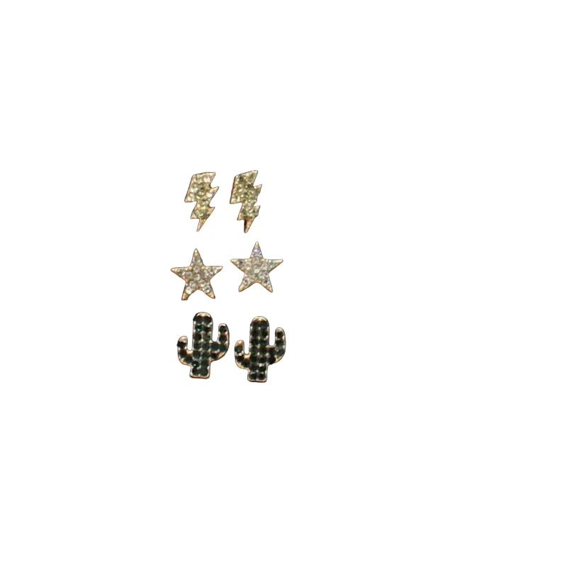 SS Cactus Bolt STR Earring