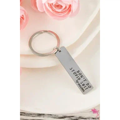 Dear Lover - Silvery Mom Heart Shape Slogan Lettering Key Chain