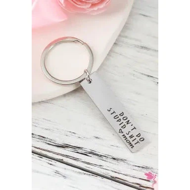 Dear Lover - Silvery Mom Heart Shape Slogan Lettering Key Chain - Image 2