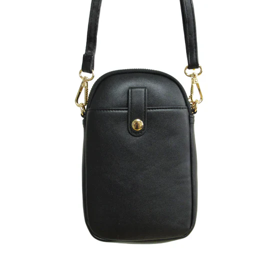 Deb Malcolm Silver Threads Phone Bag- Black - Image 2