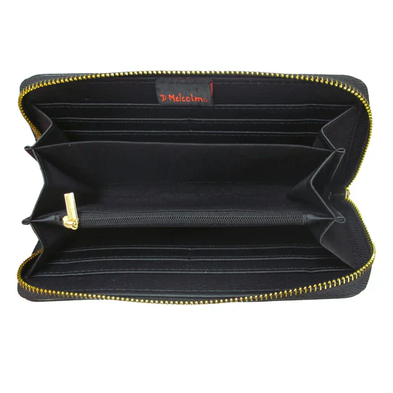 Deb Malcolm Silver Threads Zip Around Wallet-Black - Image 2