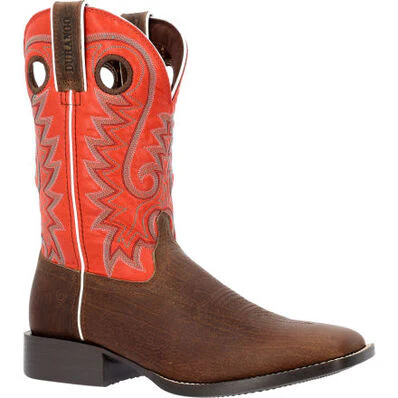 Durango Men's Brown 11" Western Dark Hickory and Chili Red Western Boots