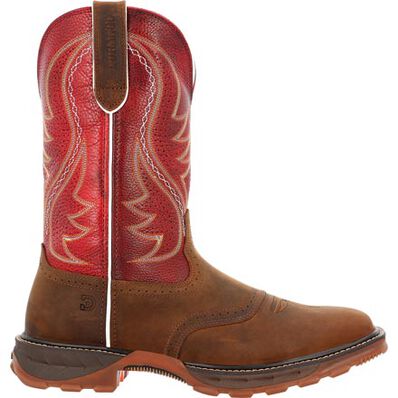 Durango Men's Maverick XP 11" Ventilated w/Insulkul Work Boots - Briar Brown/Crimson Red - Image 3