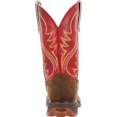 Durango Men's Maverick XP 11" Ventilated w/Insulkul Work Boots - Briar Brown/Crimson Red - Image 5