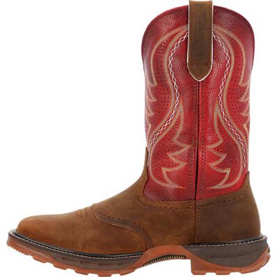 Durango Men's Maverick XP 11" Ventilated w/Insulkul Work Boots - Briar Brown/Crimson Red - Image 6
