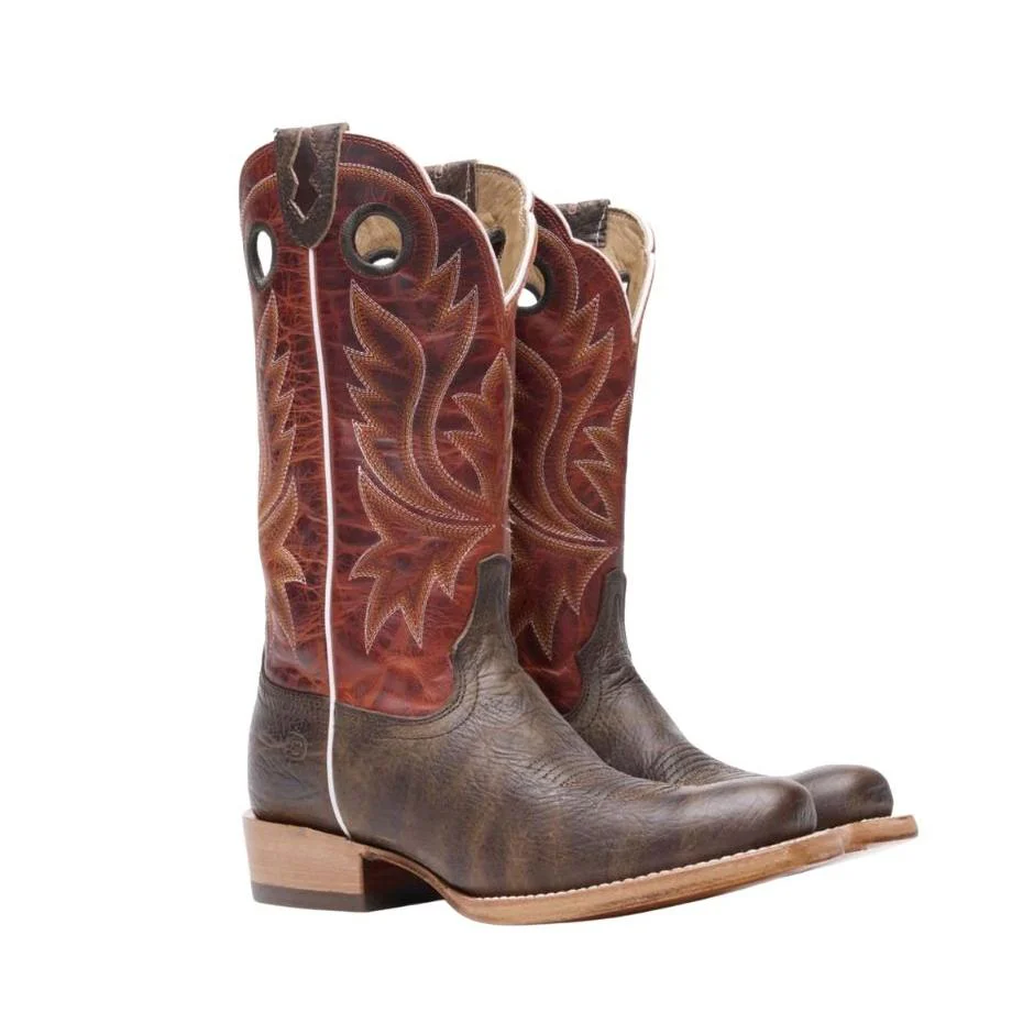 Durango Men's PRCA Collection Roughout Western Boots - Nicotine/Burnt Sienna - Image 4