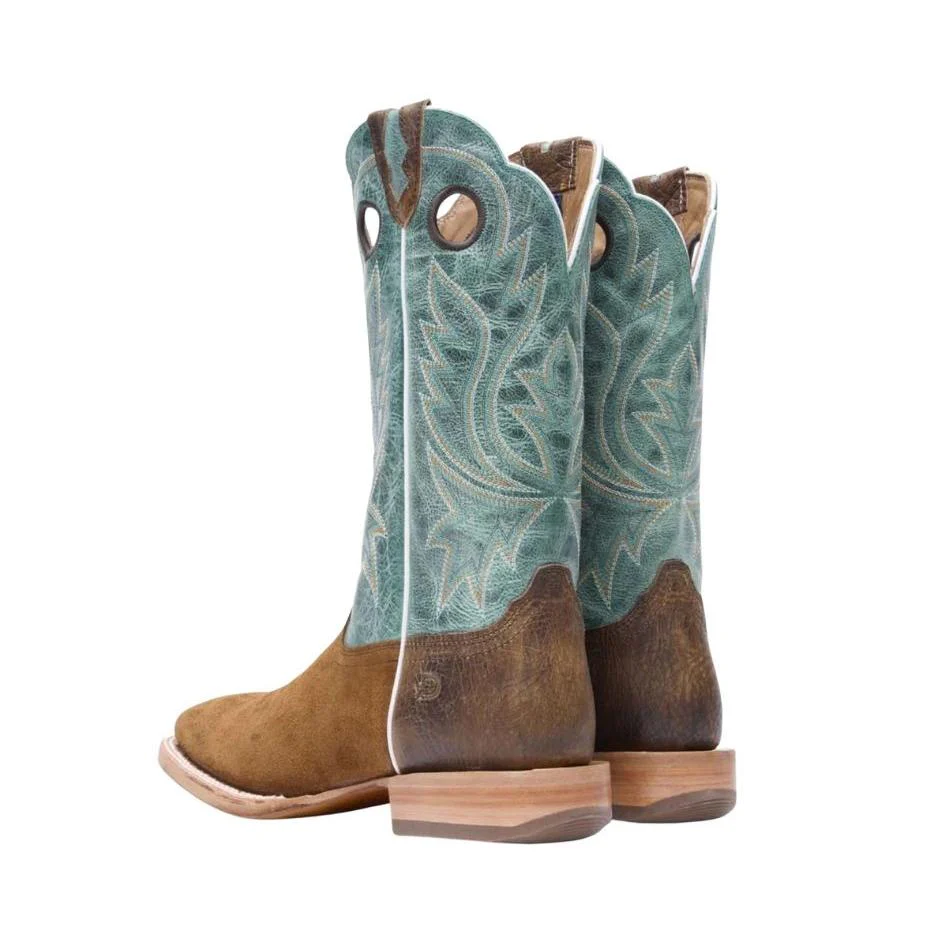 Durango Men's PRCA Collection Roughout Western Boots - Whiskey Tobacco/Aqua - Image 3