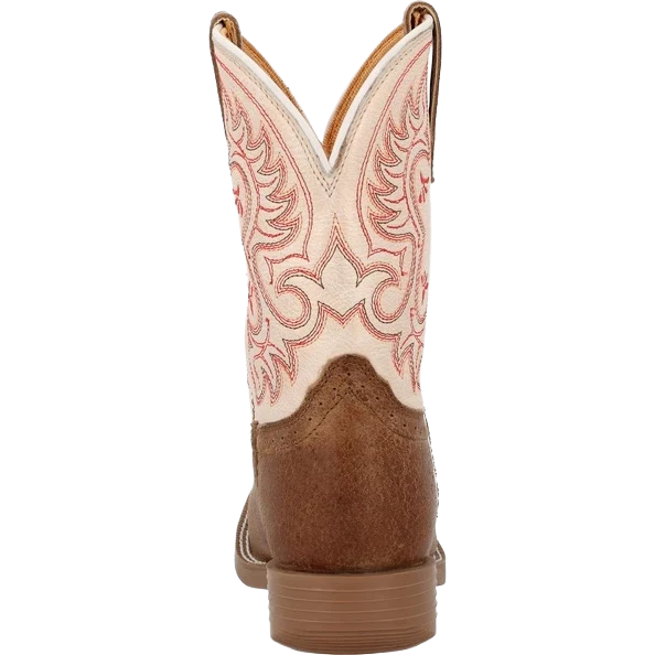 Durango Youth Shyloh 8" Square Toe Western Boot - Honey Tan/Metallic Peach - Image 5