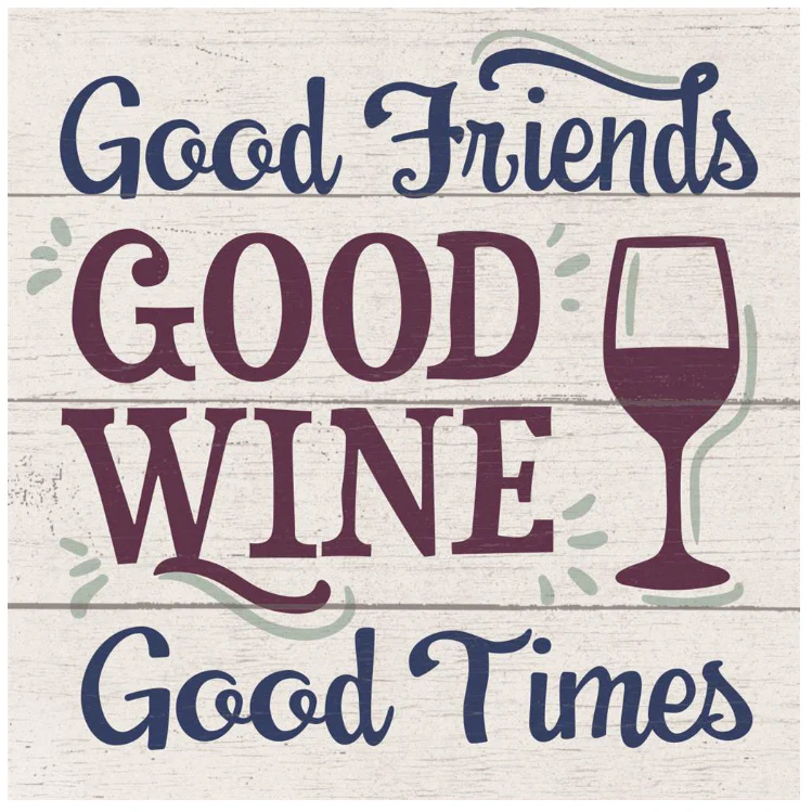 Edenborough 4" Square Coaster - Good Wine