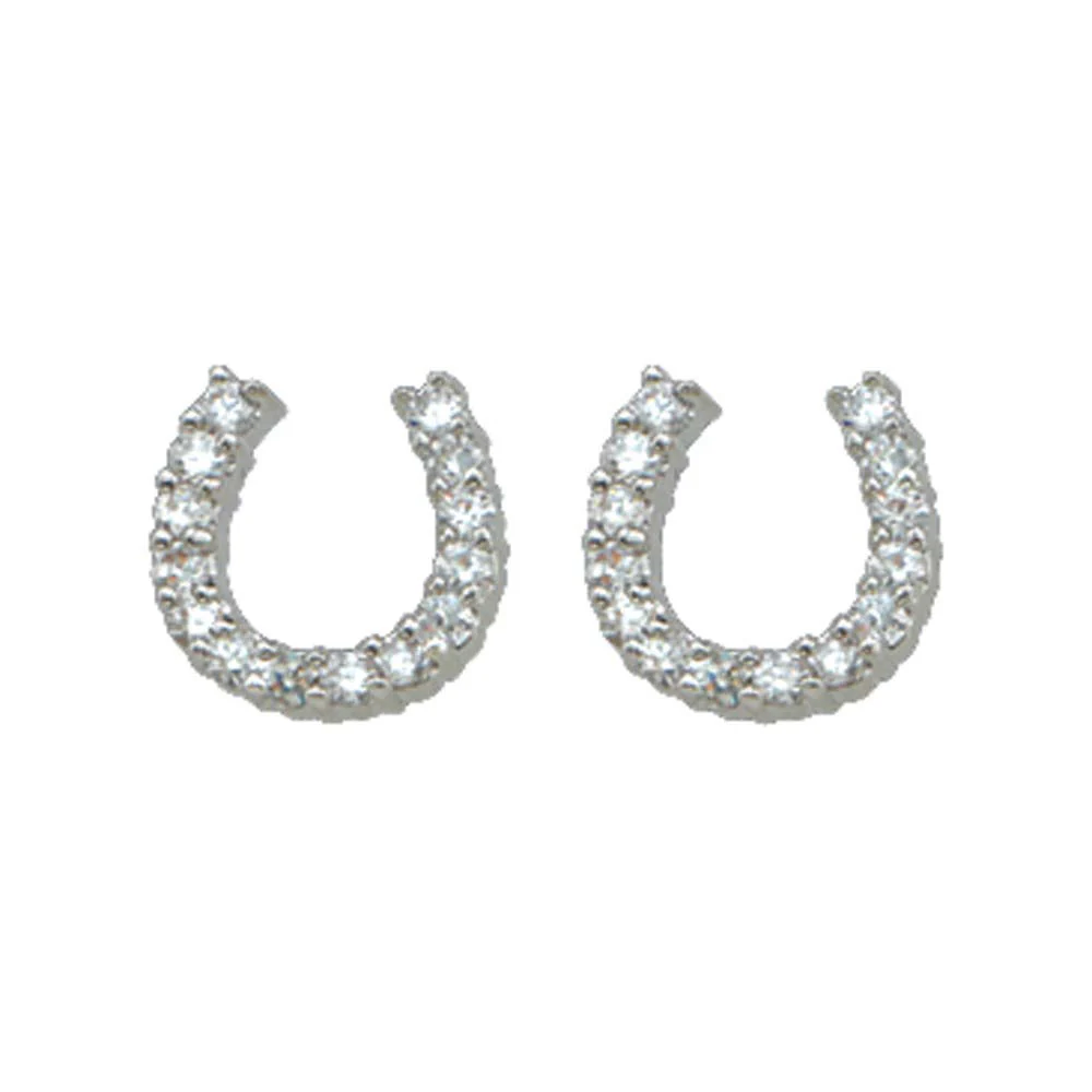 Montana Silversmiths Tiny Rider Post Horseshoe Earrings
