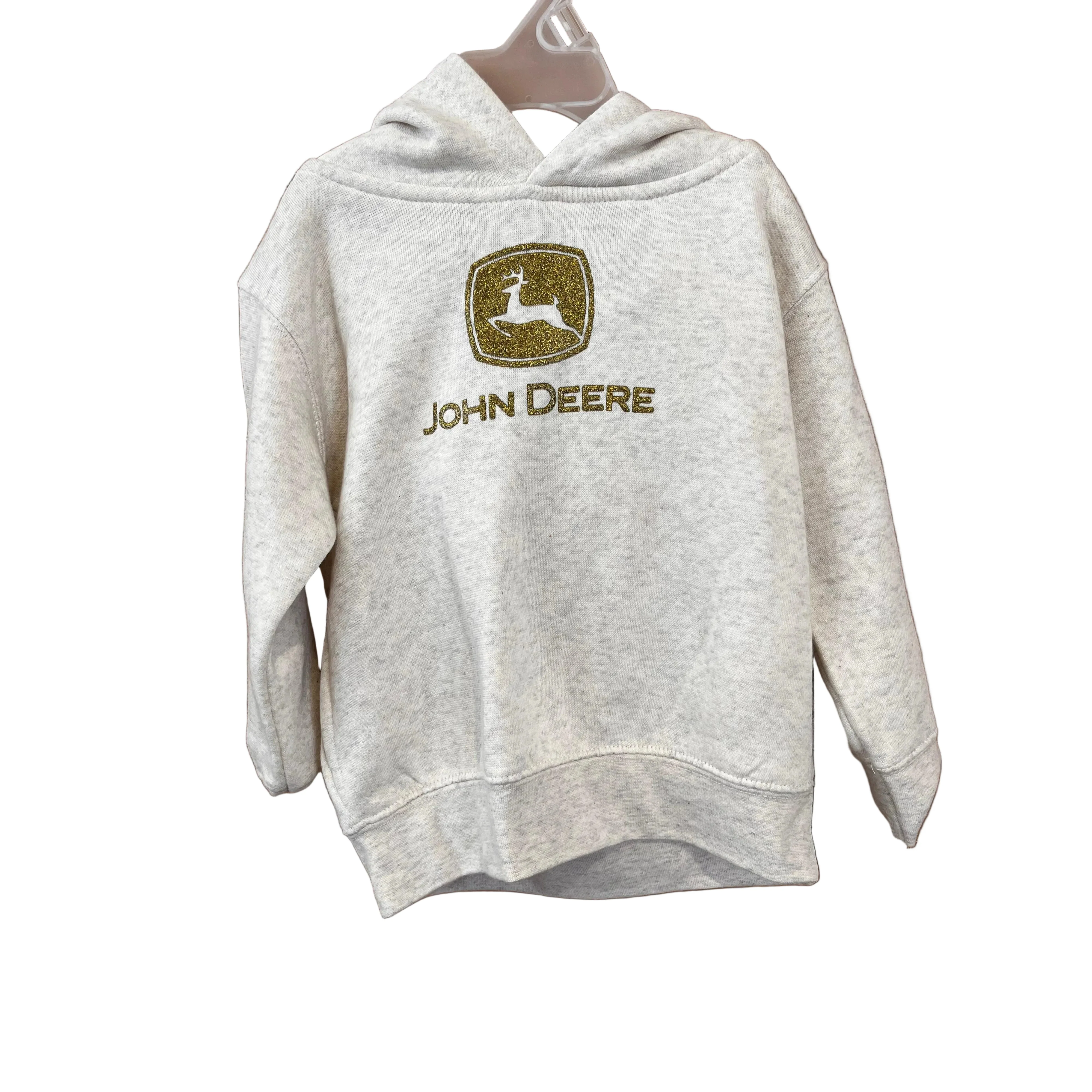 John Deere Toddler Glitter Hoodie - Ivory