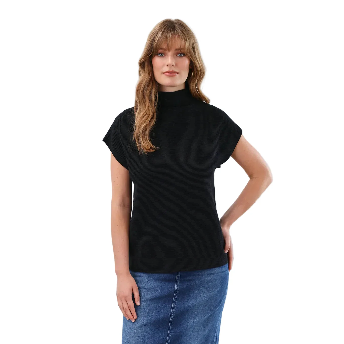 FDJ Women's Ottoman Cap Sleeve Sweater- Multiple Colours - Image 2