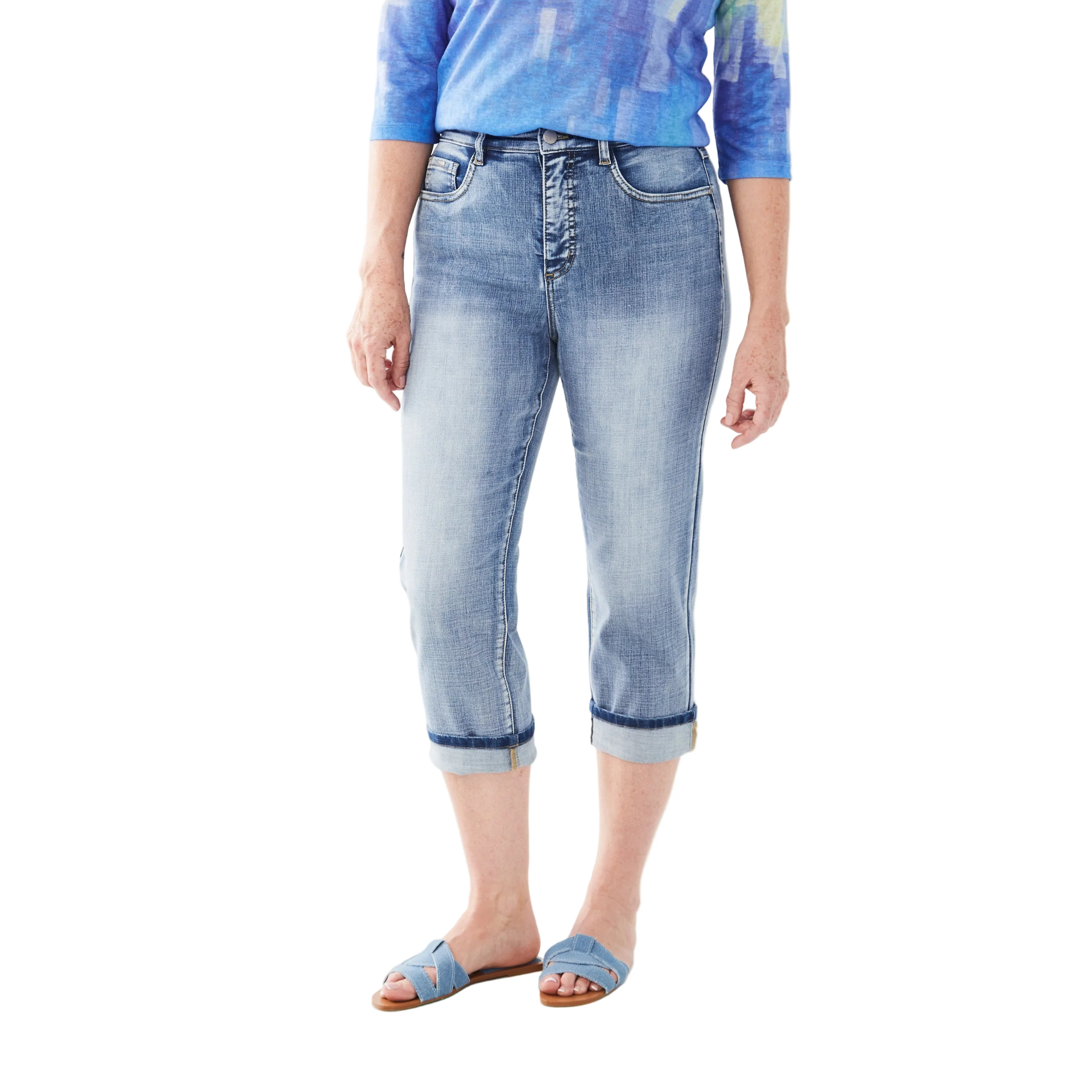 FDJ Women's Suzanne Denim Capris - Medium Vintage