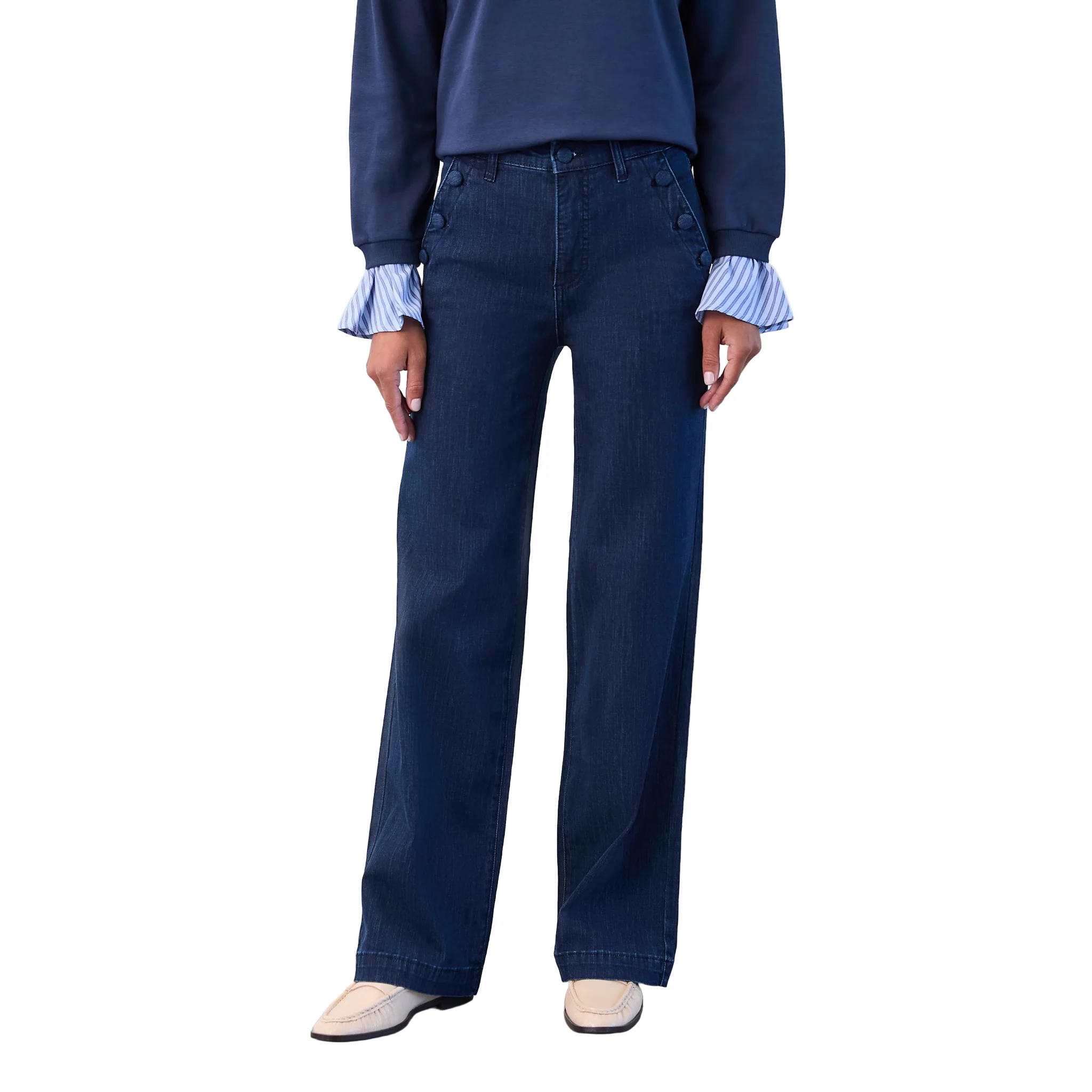 FDJ Women's Suzanne Wide Trouser Jean- Dark Blue