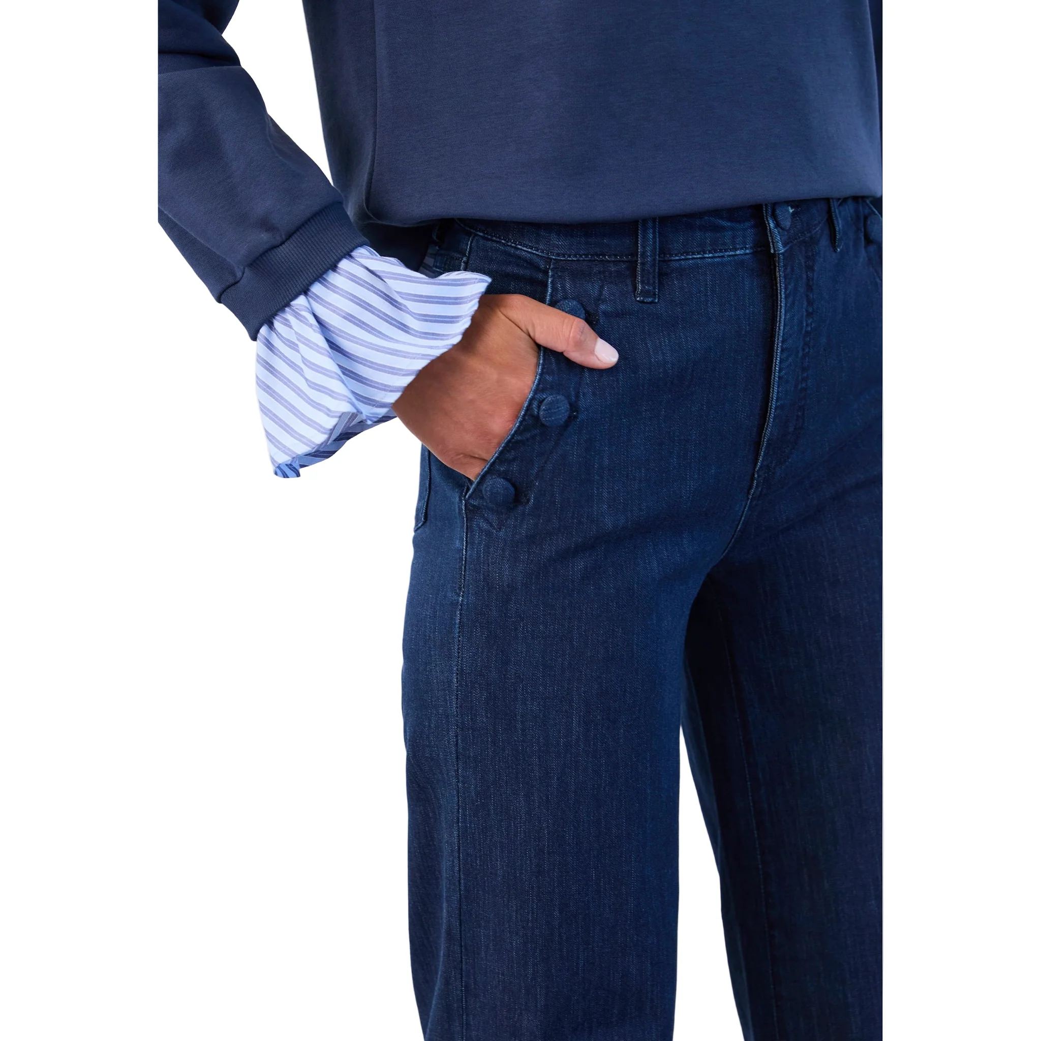 FDJ Women's Suzanne Wide Trouser Jean- Dark Blue - Image 2