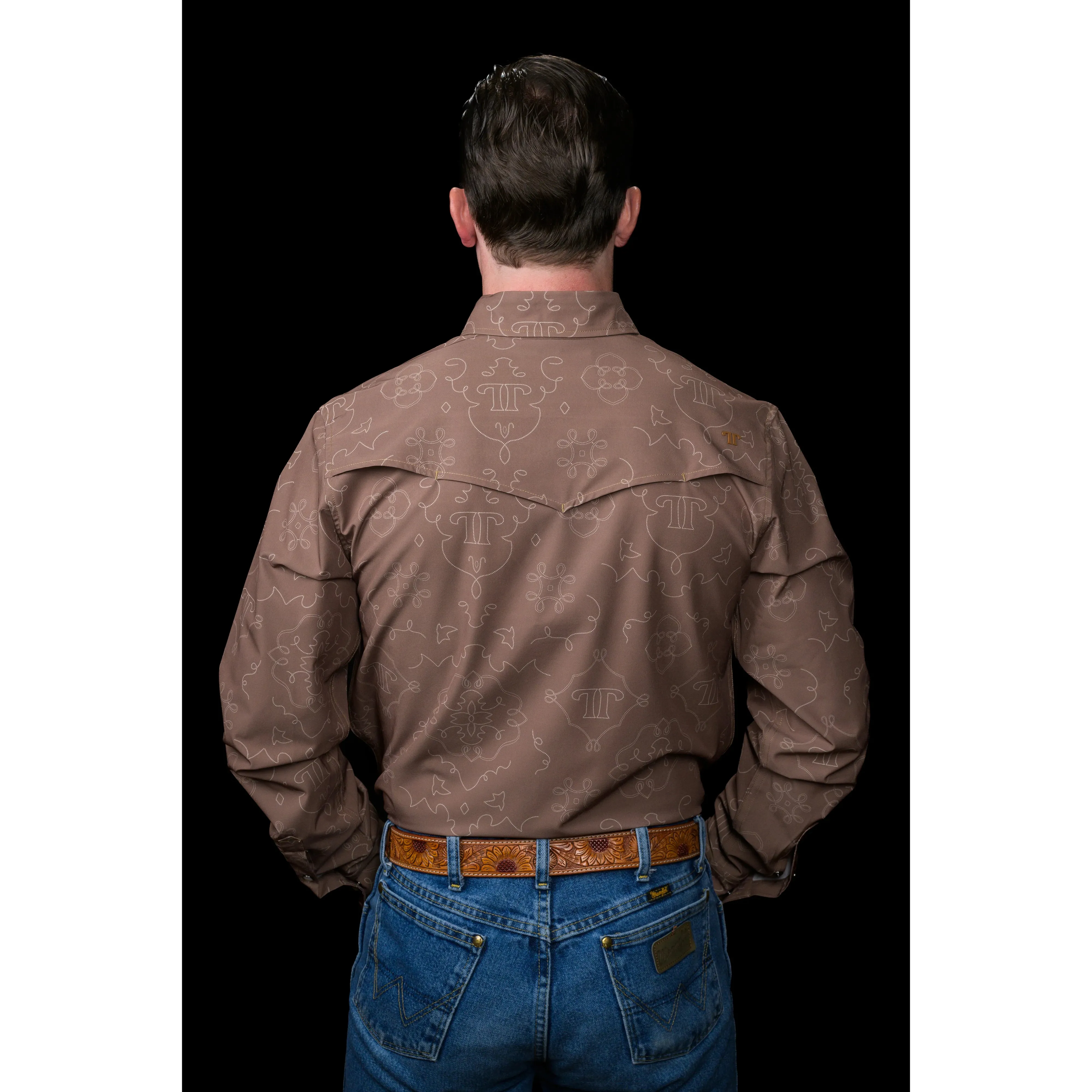 Ferrell Brand Men's The Carson Long Sleeve Snap Shirt - Brown - Image 2