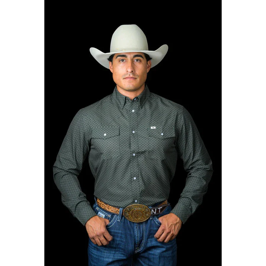 Ferrell Men's The Buddy Long Sleeve Snap Shirt - Moss