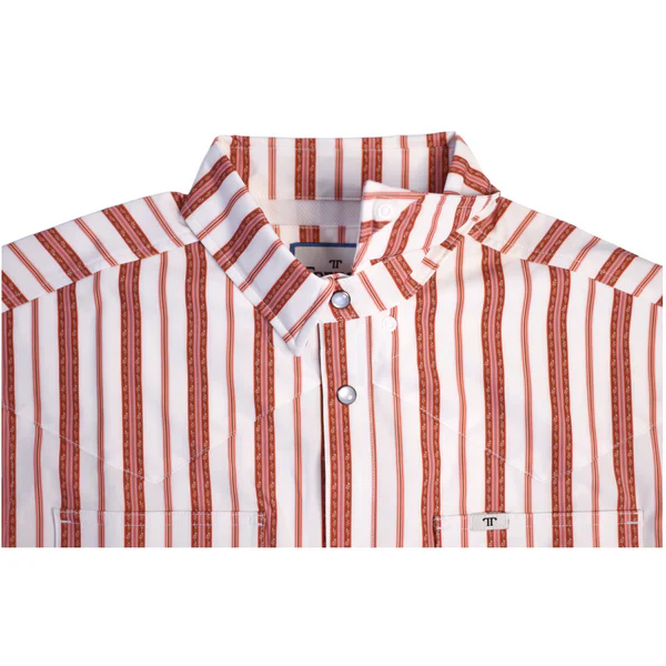 Ferrell Men's The Jack Long Sleeve Snap Shirt - Red, White & Thin Stripe - Image 2