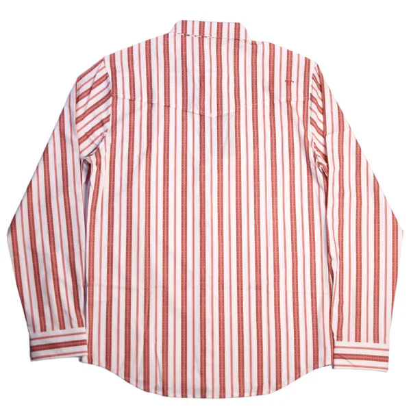 Ferrell Men's The Jack Long Sleeve Snap Shirt - Red, White & Thin Stripe - Image 3