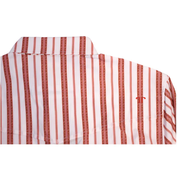Ferrell Men's The Jack Long Sleeve Snap Shirt - Red, White & Thin Stripe - Image 4